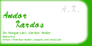 andor kardos business card